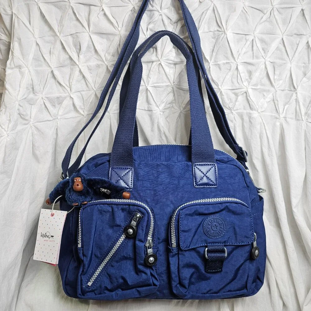 Kipling Blue Bag Monkey Lightweight Nylon New with tags MSRP $114 - Picture 1 of 9
